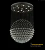 Modern Staircase LED Crystal Chandeliers Lighting Fixture for Hotel Lobby Foyer Ball Shape Rain Drop Pendants