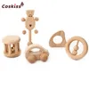 Baby Rattles Puzzle Toy Intellectual Development of Children Montessori Toys Set Nursing Wooden Teether Rattles Baby Fun and Interesting Toy