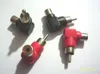 50 pcs RCA ângulo reto plug adaptadores M / F cotovelo de 90 graus