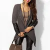 Wholesale-新しいファッションカジュアルなターンダウンカラーコート秋のスリムレザーの女性のためのカーディガン