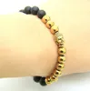 Hot Sale Jewelry Black Matte Agate Energy Stone Beads, No Magnetic Hematite Beads Antique Gold and Silver Buddha Bracelets