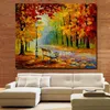 Landschap nacht park straat stoel, pure handgeschilderde moderne muur decor kunst olieverf op hoge kwaliteit canvas. Customized size geaccepteerd Al-My