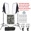 Freeshiping 8PCS 24W LED E27 Bulb-bild Stuido Soft Box Set Video Lighting Kit Flash SoftBox Reflector Material 2PS SoftBox 2PS Light Stands