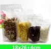 Wholesale 18 * 26 20 * 30cmは食品コーヒーナッツのための透明なプラスチック製の包装袋を立てます砂糖貯蔵再販可能なジッパーロック包装袋22 * 32 24 * 37 26 * 38 CM100PCS /ロット