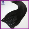 20 "22" Clip a testa piena nell'estensione dei capelli umani Nero Marrone Biondo Colore 120g 160g 1 set / lotto