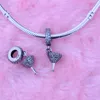 925 Sterling Silver Koraliki Koktajl Szkło Dangle Charm z CZ dla kobiet DIY Biżuteria Dokonywanie pass Pandora Charms Bransoletki DIY Biżuteria