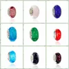 100 Stück Boutique versilberte 925er Murano-Glasperlen mit Fettprägung, Schmuck-DIY-Zubehör, Charms, große Lochperle, passend für EUR-Armbänder A-018