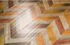 Chevron colorato pavimenti in legno a lisca di pesce medaglione intarsiato fondali intarsiati ceramica piastrelle in PVC tappeti in parquet in legno ingegnerizzato sfondo tappeto in ceramica