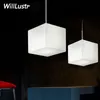 Willloh Itre Cubi Hanglamp Suspension Light Italy Ufficio Stile Lighting White Cubic Frosted Glass Dinning Room Restaurant Hotel Cafe
