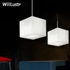 Willlustr ITRE Cubi Lampa Wisiorek Zawieszenie Lekkie Włochy Ufficio Stile Oświetlenie Biały Cubic Frosted Glass Hinoring Restaurant Hotel Cafe