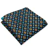 E10 Cravates pour hommes Hanky Multicolore Noir Bleu Turquoise Floral Cravates Ensemble 100% Soie Ensemble 207J