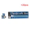Freeshiping 20PCS / Lot 60cm PCI-E 1X till 16X Extender Riser Card SATA 15NEEDLE 4PIN POWER LINE USB 3.0-kontakt Strömförsörjningskabel för gruvdrift