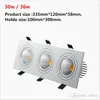 LED LED DIMMABLE DOWMABLE 3 رأس مربع LED أسفل المصابيح COB 15W21W30W36W SPOTLIGHT السقف مصباح AC85265V LED أضواء عفريت 9585074