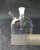 Frete grátis por atacado ----- 2016 NewMini-cor de peixe de vidro Hookah / tubo de vidro / vidro bong, filtro de água do cachimbo de água, acessórios de presente (vidro po