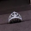 女性のためのヴァカロン2016女性クラウンリングシミュレートダイヤモンドCZ 925スターリングシルバーの婚約の結婚式のバンドリング