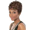 WoodFestival korte pruik voor zwarte vrouwen mix kleur afro kinky krullend pruik synthetisch haar pruiken Afro-Amerikaans