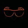 Novelty Lighting Glow Sun Glasses LED DJ Säkerhet Ljus upp Multicolor Frame Voice Control