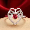 Hot sale Full Diamond fashion heart 925 silver Ring STPR001-C brand new gemstone butterfly sterling silver plated finger rings
