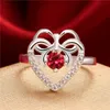 Hot Sale Full Diamond Fashion Heart 925 Silver Ring Stpr001-C Gloednieuwe edelsteen Butterfly Sterling Verzilverde Vinger Ringen