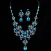 Water Drop Crystal Rhinestone Necklace Earring Sets Bruiloft Bruids Sieraden Set Vrouwen Girl Party Accessoires