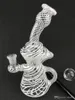 Transparent Glass Hookah Stripe Oil Rig Rökning Rör, 14mm Joint Factory Direktprismedgivanden