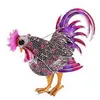 Anstecknadeln, Broschen Großhandel-Trendy Big Rooster Brosche Mix Farbe Kristall Strass Tier Für Frauen Mode Schmuck1