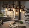 Vintage Wheel Ceiling Pendant Lights Modern Light Fixtures LED Lamps Home Lighting Metal Industrial Edison E27 Holder 3/6Heads Lamp