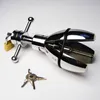 Chastity Devices US New Sexy Male Stainless Steel Bondage Stretching Lock Mens Chastity Device #R172