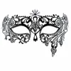 Halloween Mask Fun White Wedding Mask Gold Silver Metal Venetian Masquerade Opera Halloween Party Ball Eye Masks Black Prom Costum2254