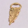 O ENVIO GRATUITO de 100 PCS Vintage Antique Gold Pena De Pavão Abridor de Garrafa Presentes de Aniversário Favores Do Casamento Idéias Do Partido