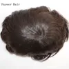 Pedaços de cabelo virgem indiano 1b,2 #,3 #,4 # cor peruca masculina 120% densidade 6 "10x8 tamanho renda suíça na frente com PU transparente na parte traseira