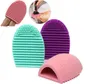 Ei schoonmaakhandschoen Makeup Wassen Borstel Scrubber Board Cosmetische Brushegg Cosmetische Borstel Egg 7Colors Brushegg 0601057