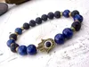 SN0295 modedesign smycken lapis lazuli hamsa armband lava hamsa armband lapis och lava man lycka till armband276q