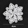 Luksusowy Jasny Srebrny Ton Clear Czeskie Kryształy Szczegółowy Kwiat Broszka Dla Wesele Kobiet Ubrania Biżuteria Pinów Elegancka Diamante Broaches