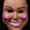 Nuevo Cosplay The Purge Cara sonriente Máscara de labios rosa Festival Fiesta Máscara de Halloween --- Loveful