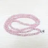 SN1028 Top Sale Love 108 Quarzo rosa Mala Borda il braccialetto Donne Gioielli Yoga Collana buddista Chakra del cuore Bracciale con ciondoli di loto