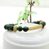 Mode hommes femmes bijoux en gros 8mm A Grade vert oeil de tigre pierre Micro incrustation clair CZ Tube perlé Bracelets