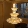 100cm Luxe Big Europa Large Gold Luster Crystal Kroonluchter Licht Armatuur Klassieke Lichte Montage voor Hotel Lounge Decoratiion LLFA