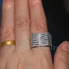 Vecalon Handmade 158pcs Topaz Simulated diamond Cz Female Wedding Band 10KT White Gold Filled Engagement Ring for Women Sz 5-11