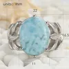 Larimar and White Cubic Zirconia 925 sterling silver jewelry Ring SS--3801 Size #6 7 8 9 Promotion Rave reviews Noble Generous New pattern