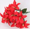 5 Bouquets 10 Köpfe künstliche handgemachte Lilien-Blume oder nach Hause Wedding Brautstrauss Dekoration