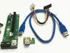 Hot Sale PCI-E PCI E Express 1X till 16X Riser-kort + USB 3.0 Extender-kabel med strömförsörjning för Bitcoin Litecoin Miner 60cm