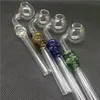 colorful glass pipe skull smoking handle pipes curved mini 6inches smoking pipes hand blown recycler oil burner