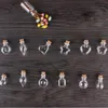 Wholesale- Mini Wood Cork Glass Bottles With Rope Arts Jars Bracelets Gifts Pendants Drift Bottle Perfume Sand Vials Mixed Shapes