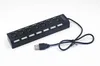 High Quality 7 Ports LED USB Hubs High Speed Adapter USB Hub With Power onoff Switch For PC Laptop Computer DHL1998185