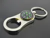 100pcs/lot DHL Fedex Free Shipping Multifunction Key Chain Metal Compass Bottle Opener Keychain Gifts Key Ring
