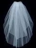 Nieuwe best verkopende hoogwaardige elegante luxe echte afbeelding sluiert twee tier elleboog lengte bruids sluier met snijrand en kam bruids accessoires