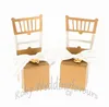 Livraison gratuite 200pcs mix couleurs lminiatiture chaise favorine box with coeur charme or orory rubbon n carte papier de mariage fête des événements cadeaux cadeaux