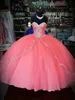 History Coral Quinceanera Dresses 2019 New Unique Cheap Quinceanera Gowns Ruffles Layers Tulle Sweetheart For 15 Years Party Ball 278J