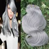 Paquet de cheveux brésiliens ondulés 100g tissage de cheveux humains gris 7a Extensions de cheveux gris argenté 1171804